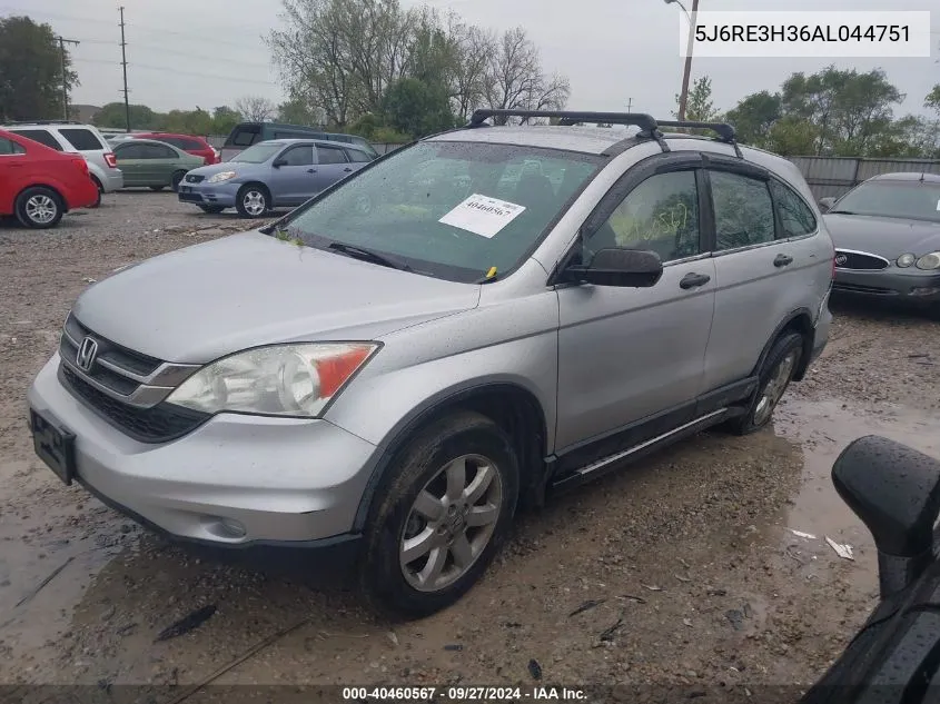 2010 Honda Cr-V Lx VIN: 5J6RE3H36AL044751 Lot: 40460567