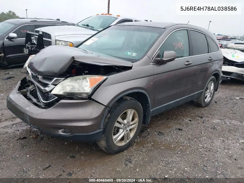 2010 Honda Cr-V Exl VIN: 5J6RE4H78AL038586 Lot: 40465405