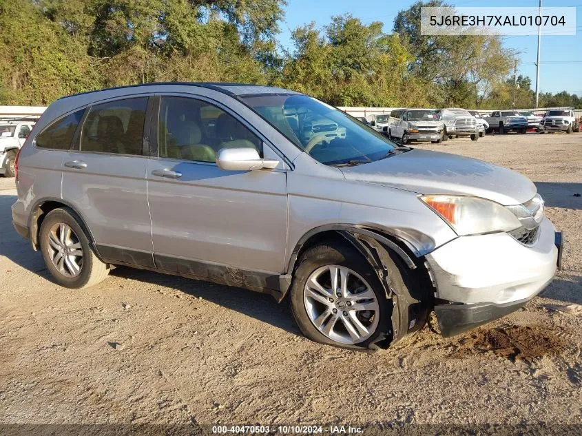 2010 Honda Cr-V Ex-L VIN: 5J6RE3H7XAL010704 Lot: 40470503