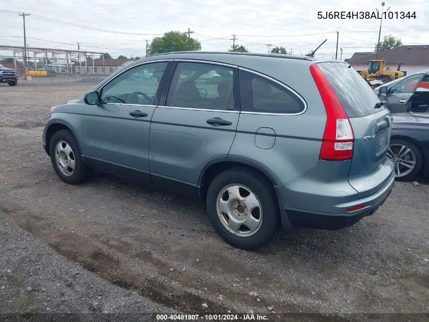 2010 Honda Cr-V Lx VIN: 5J6RE4H38AL101344 Lot: 40481807