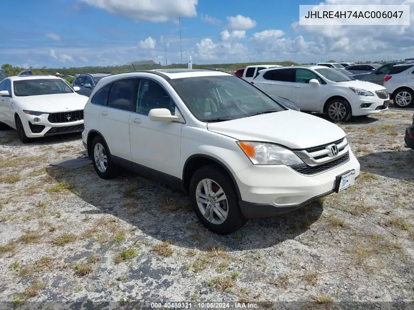 2010 Honda Cr-V Exl VIN: JHLRE4H74AC006047 Lot: 40489321