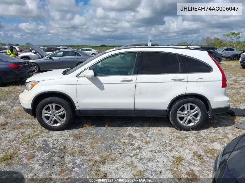 2010 Honda Cr-V Exl VIN: JHLRE4H74AC006047 Lot: 40489321