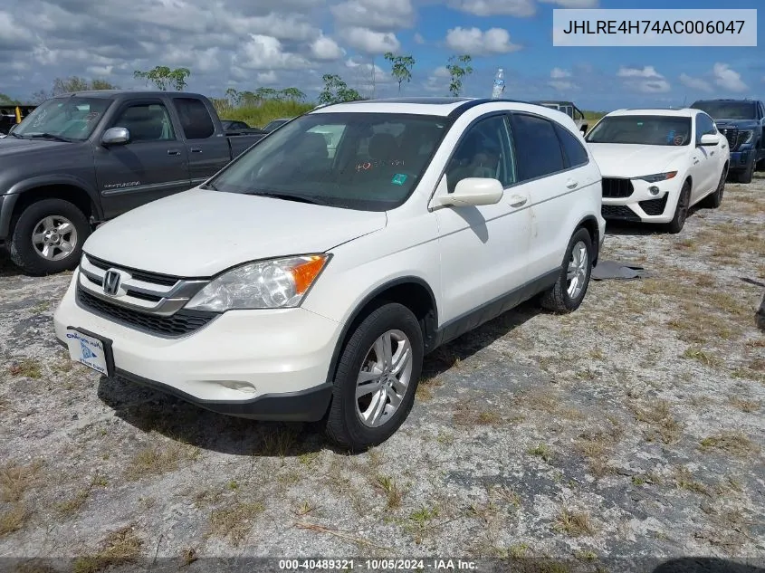 2010 Honda Cr-V Exl VIN: JHLRE4H74AC006047 Lot: 40489321