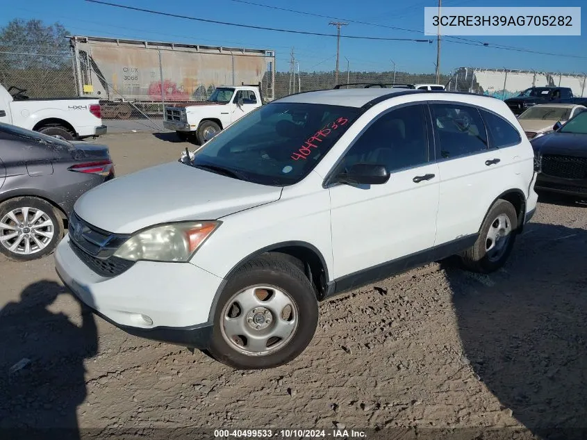 2010 Honda Cr-V Lx VIN: 3CZRE3H39AG705282 Lot: 40499533