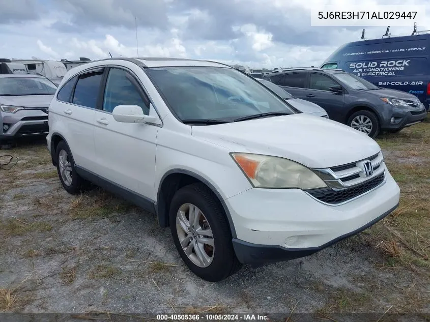 2010 Honda Cr-V Ex-L VIN: 5J6RE3H71AL029447 Lot: 40505366