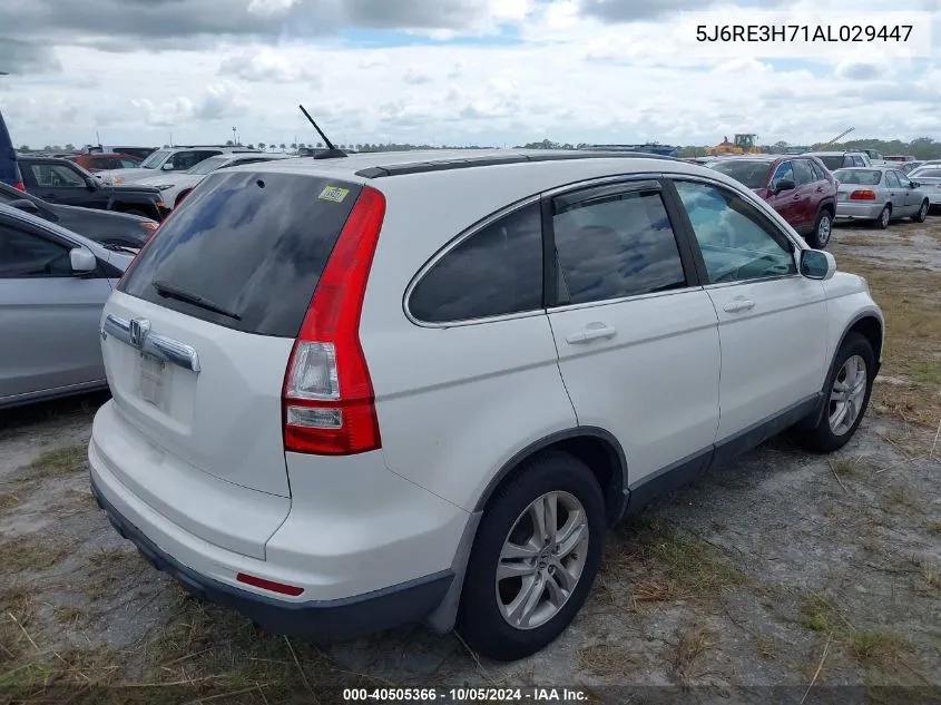 2010 Honda Cr-V Ex-L VIN: 5J6RE3H71AL029447 Lot: 40505366