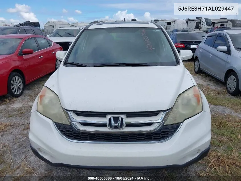 2010 Honda Cr-V Ex-L VIN: 5J6RE3H71AL029447 Lot: 40505366