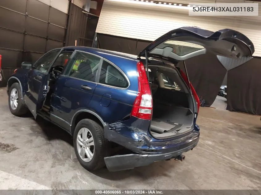 2010 Honda Cr-V Lx VIN: 5J6RE4H3XAL031183 Lot: 40506065