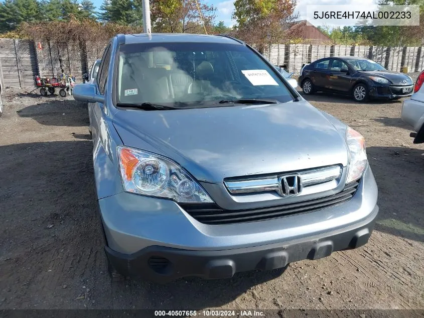 2010 Honda Cr-V Ex-L VIN: 5J6RE4H74AL002233 Lot: 40507655