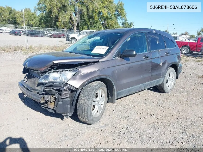 2010 Honda Cr-V Ex VIN: 5J6RE4H53AL078606 Lot: 40507660