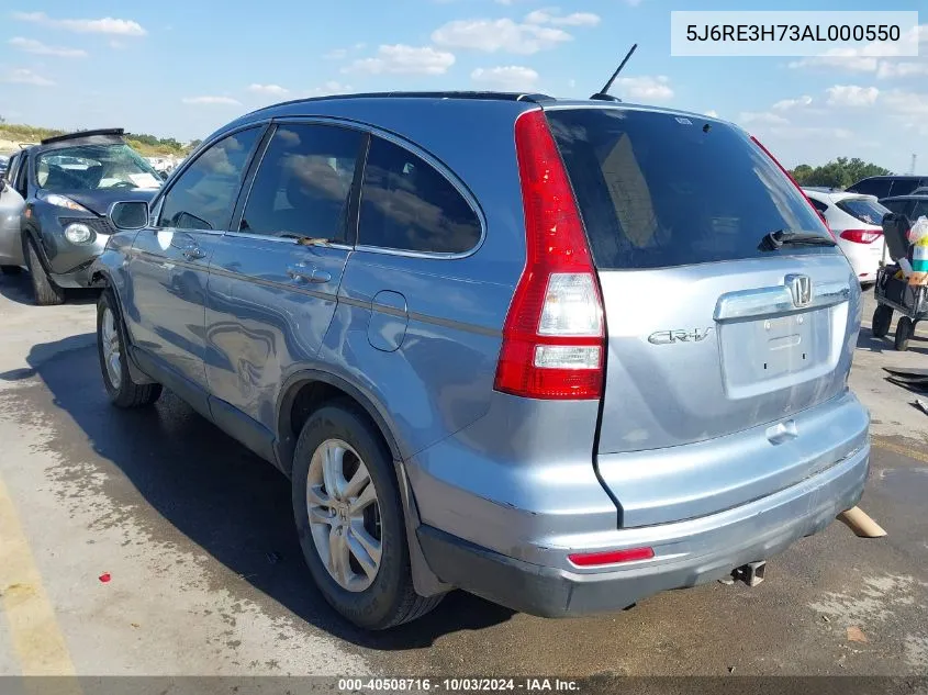 2010 Honda Cr-V Ex-L VIN: 5J6RE3H73AL000550 Lot: 40508716