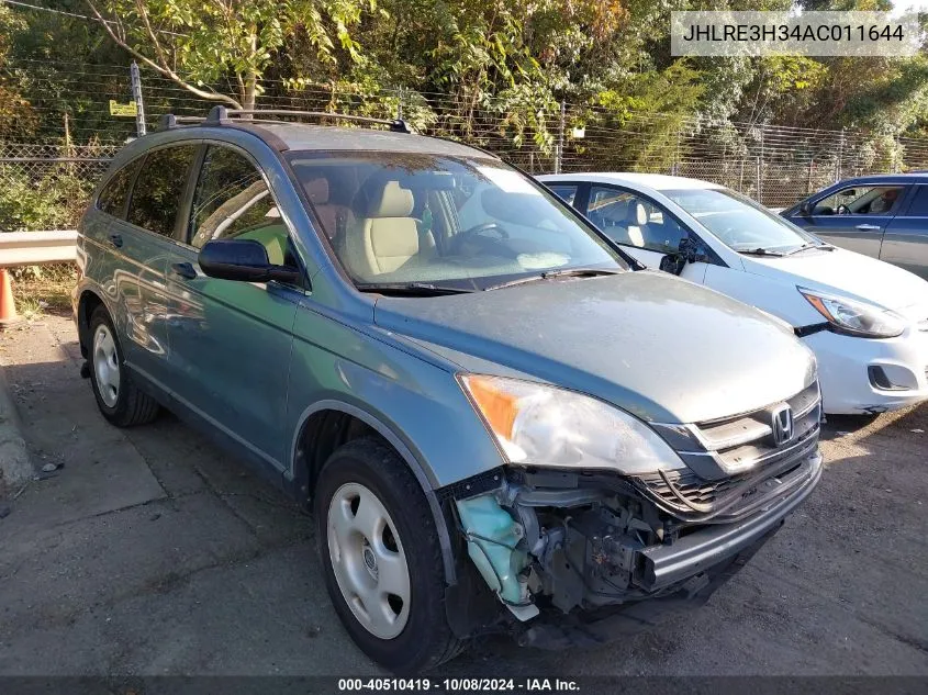 2010 Honda Cr-V Lx VIN: JHLRE3H34AC011644 Lot: 40510419