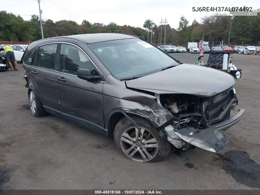 2010 Honda Cr-V Lx VIN: 5J6RE4H37AL074492 Lot: 40519168