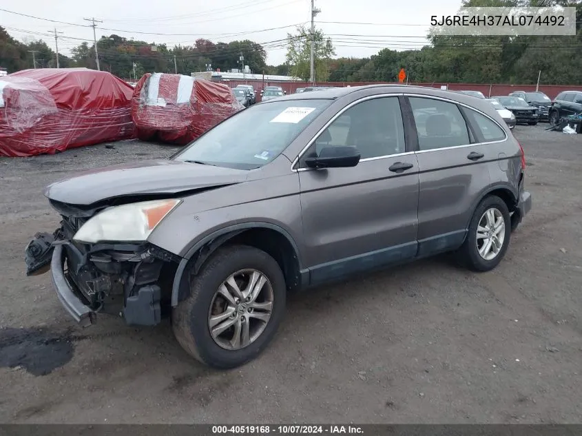 2010 Honda Cr-V Lx VIN: 5J6RE4H37AL074492 Lot: 40519168