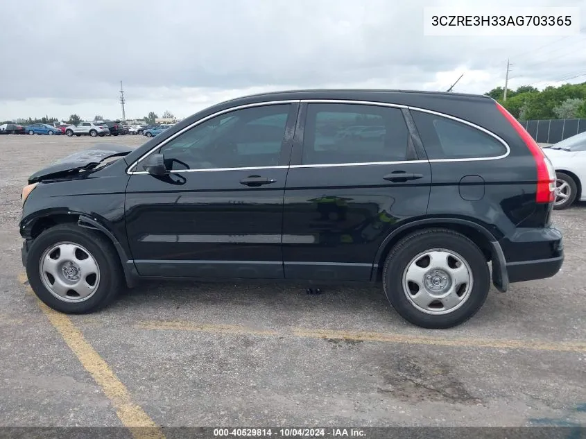 2010 Honda Cr-V Lx VIN: 3CZRE3H33AG703365 Lot: 40529814