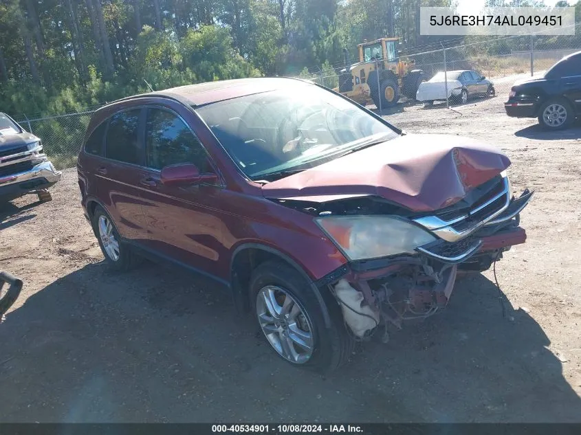 5J6RE3H74AL049451 2010 Honda Cr-V Ex-L