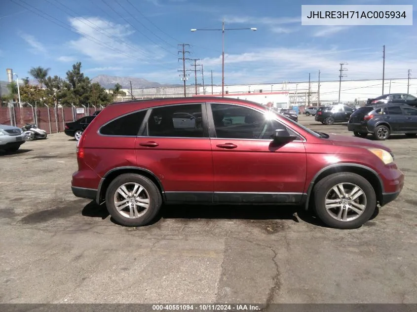 JHLRE3H71AC005934 2010 Honda Cr-V Ex-L