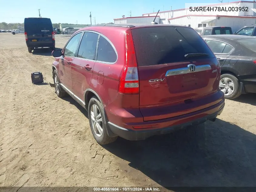 5J6RE4H78AL003952 2010 Honda Cr-V Ex-L