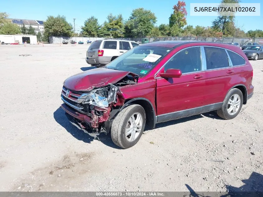 2010 Honda Cr-V Ex-L VIN: 5J6RE4H7XAL102062 Lot: 40556873