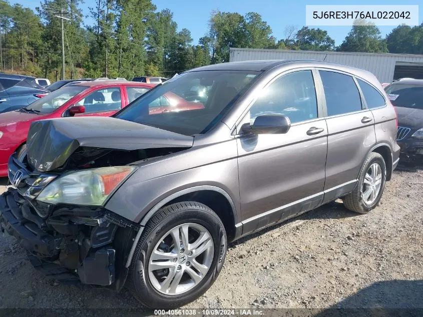 2010 Honda Cr-V Ex-L VIN: 5J6RE3H76AL022042 Lot: 40561038