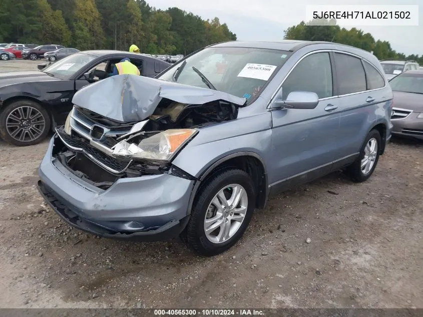 2010 Honda Cr-V Ex-L VIN: 5J6RE4H71AL021502 Lot: 40565300