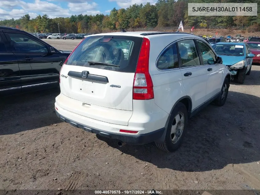 2010 Honda Cr-V Lx VIN: 5J6RE4H30AL011458 Lot: 40570575