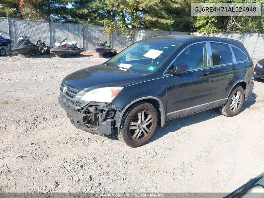 2010 Honda Cr-V Ex-L VIN: 5J6RE4H71AL024948 Lot: 40576563