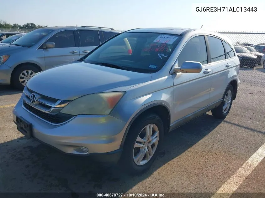 5J6RE3H71AL013443 2010 Honda Cr-V Ex-L