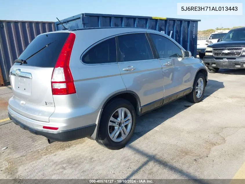 2010 Honda Cr-V Ex-L VIN: 5J6RE3H71AL013443 Lot: 40578727