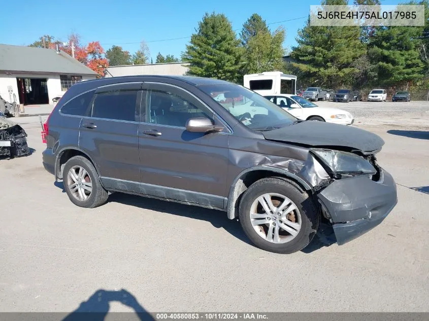 2010 Honda Cr-V Ex-L VIN: 5J6RE4H75AL017985 Lot: 40580853