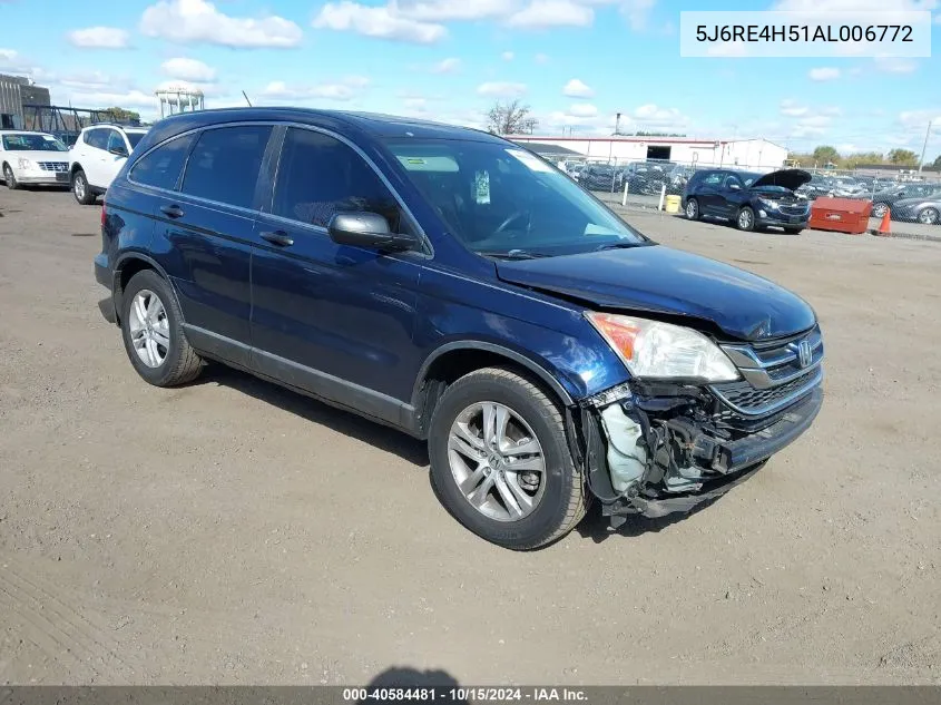 2010 Honda Cr-V Ex VIN: 5J6RE4H51AL006772 Lot: 40584481