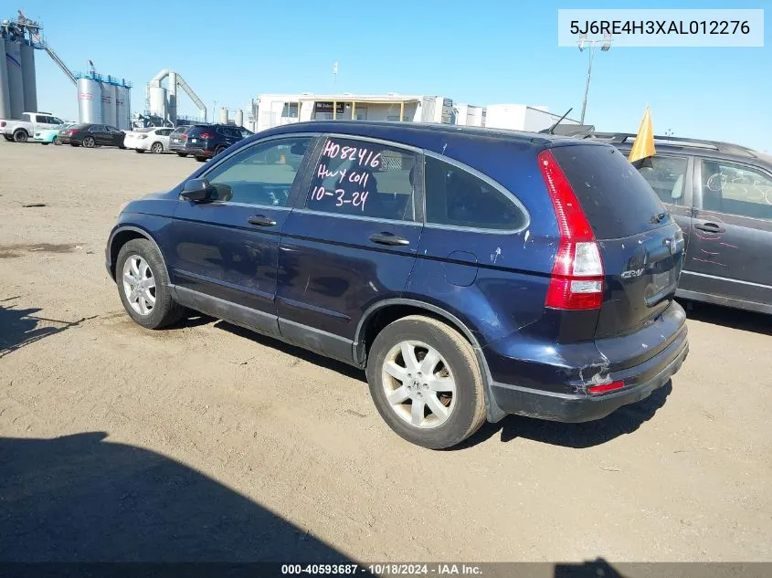 2010 Honda Cr-V Lx VIN: 5J6RE4H3XAL012276 Lot: 40593687