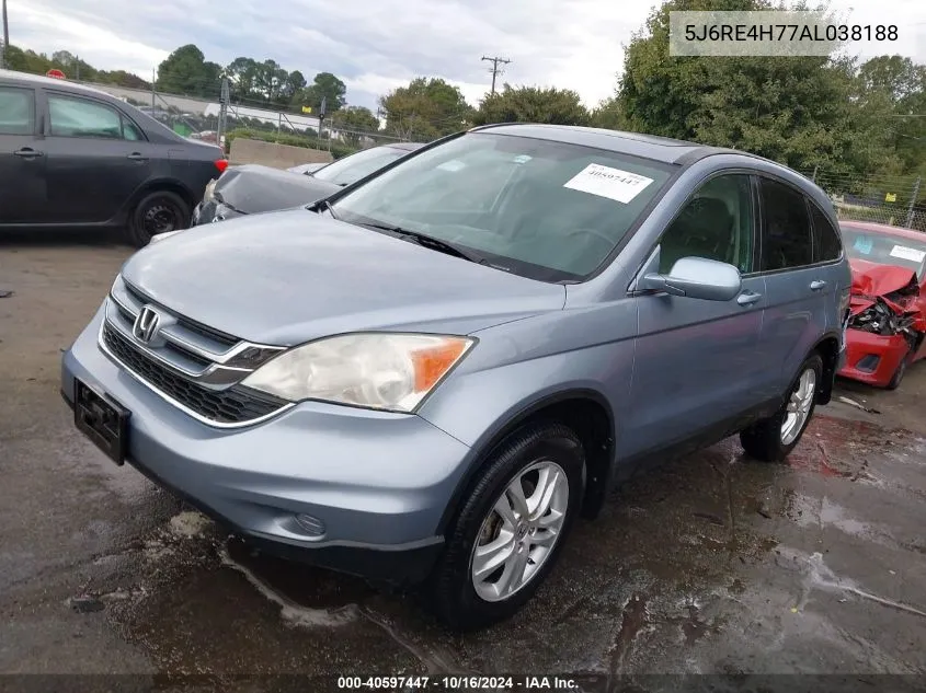 2010 Honda Cr-V Ex-L VIN: 5J6RE4H77AL038188 Lot: 40597447