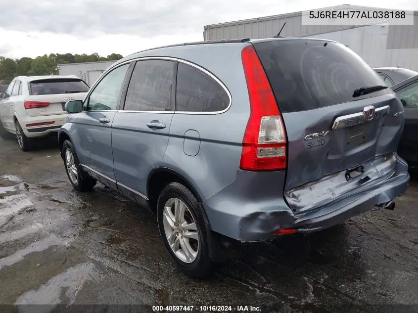 2010 Honda Cr-V Ex-L VIN: 5J6RE4H77AL038188 Lot: 40597447