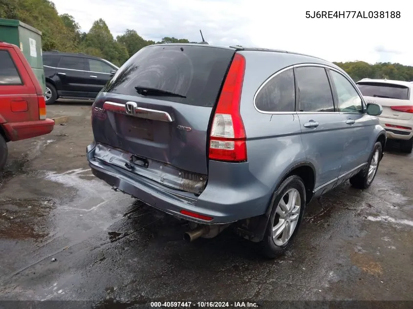 2010 Honda Cr-V Ex-L VIN: 5J6RE4H77AL038188 Lot: 40597447