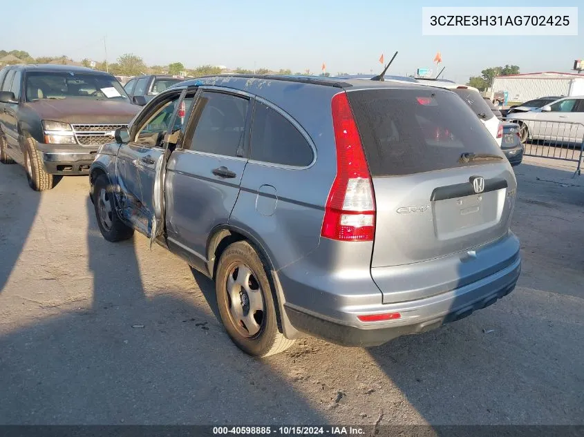 2010 Honda Cr-V Lx VIN: 3CZRE3H31AG702425 Lot: 40598885