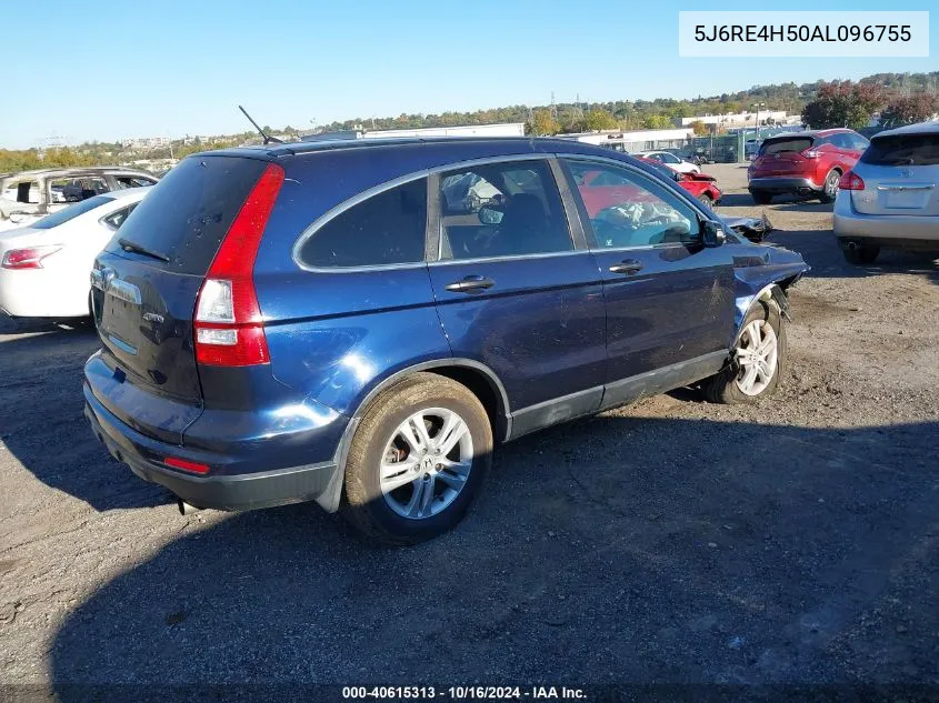 2010 Honda Cr-V Ex VIN: 5J6RE4H50AL096755 Lot: 40615313