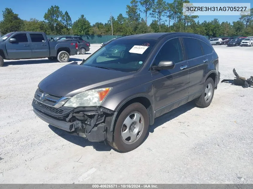 2010 Honda Cr-V Lx VIN: 3CZRE3H31AG705227 Lot: 40626571