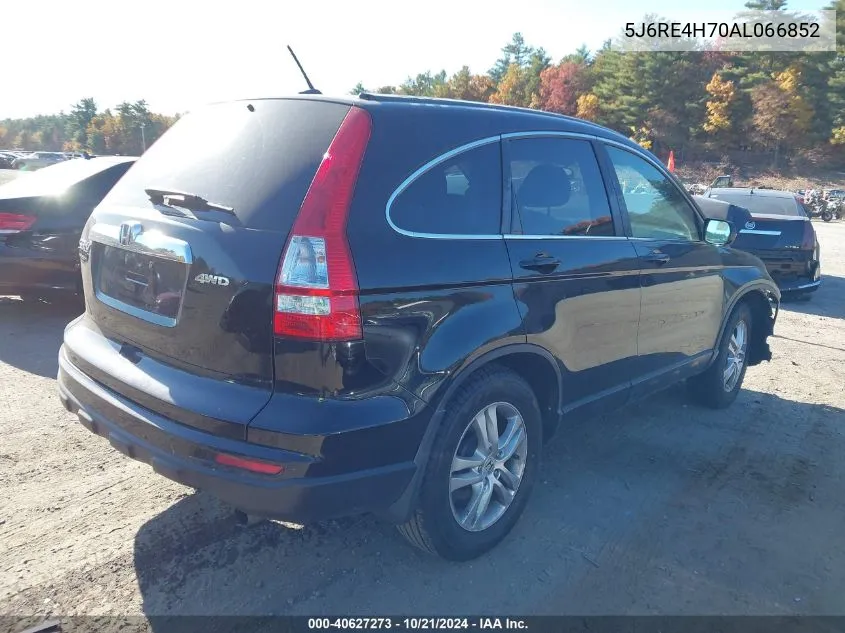 2010 Honda Cr-V Ex-L VIN: 5J6RE4H70AL066852 Lot: 40627273