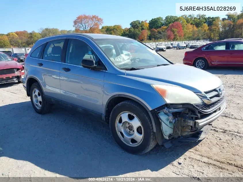 2010 Honda Cr-V Lx VIN: 5J6RE4H35AL028269 Lot: 40628214