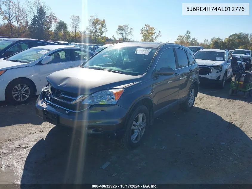 2010 Honda Cr-V Ex-L VIN: 5J6RE4H74AL012776 Lot: 40632926