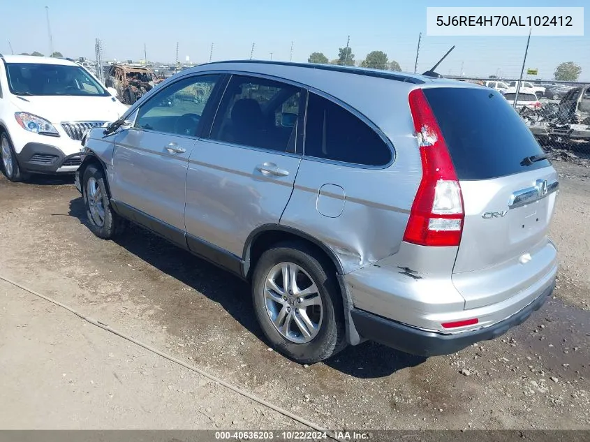 2010 Honda Cr-V Ex-L VIN: 5J6RE4H70AL102412 Lot: 40636203