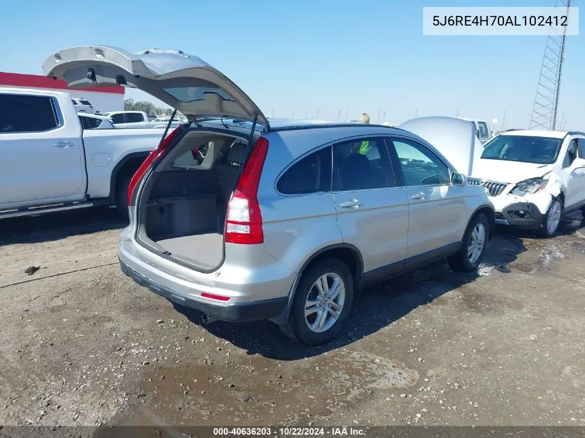 2010 Honda Cr-V Ex-L VIN: 5J6RE4H70AL102412 Lot: 40636203