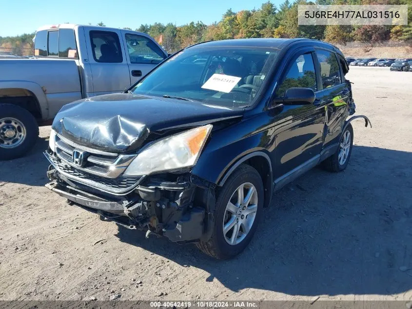 2010 Honda Cr-V Ex-L VIN: 5J6RE4H77AL031516 Lot: 40642419