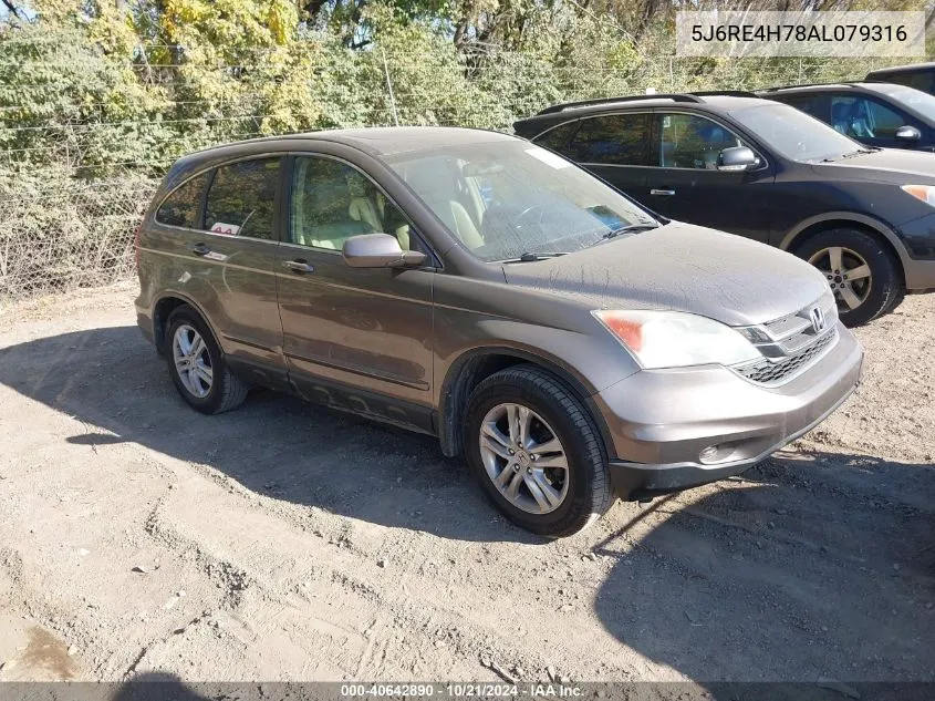 2010 Honda Cr-V Ex-L VIN: 5J6RE4H78AL079316 Lot: 40642890