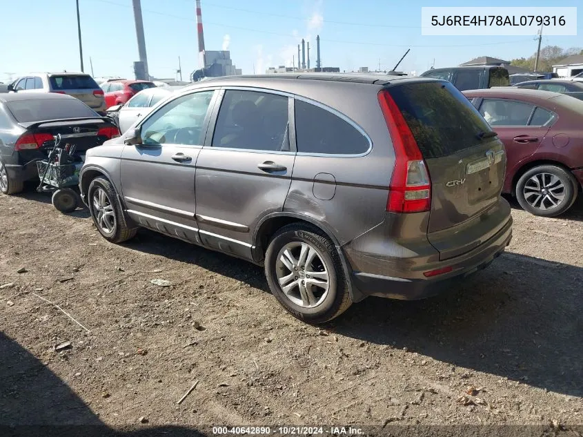 2010 Honda Cr-V Ex-L VIN: 5J6RE4H78AL079316 Lot: 40642890