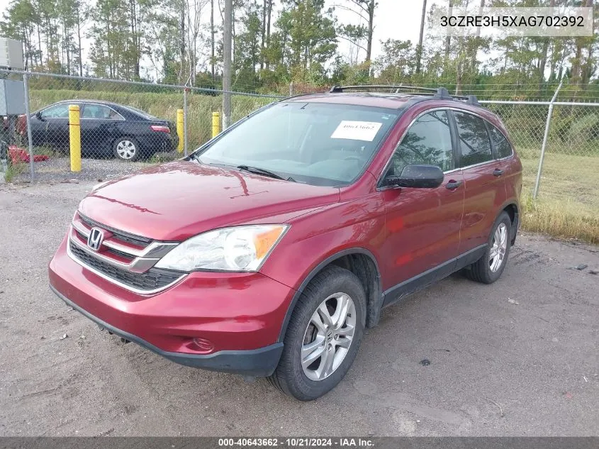 2010 Honda Cr-V Ex VIN: 3CZRE3H5XAG702392 Lot: 40643662