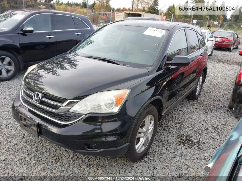 2010 Honda Cr-V Ex-L VIN: 5J6RE4H76AL100504 Lot: 40657345