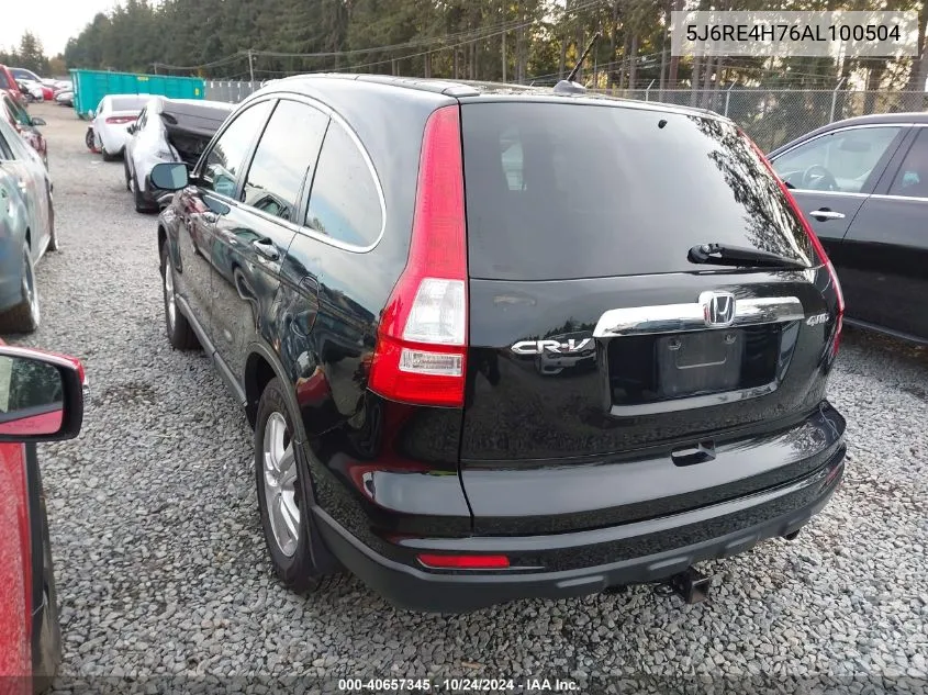 2010 Honda Cr-V Ex-L VIN: 5J6RE4H76AL100504 Lot: 40657345