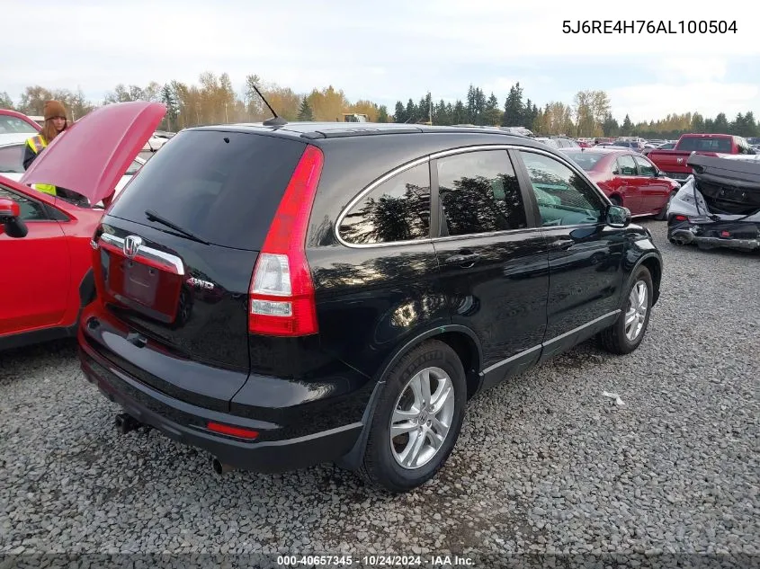 2010 Honda Cr-V Ex-L VIN: 5J6RE4H76AL100504 Lot: 40657345